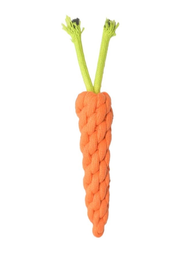 PET FUN Dog Chew Toys Durable Carrot Dog Toy | Rope Chew Toy for Puppies & Small/Medium Breeds | Safe Cotton for Teeth Cleaning, Teething & Fetch | Non-Toxict (Pack of 1 Carrot Shaped) - Image 1